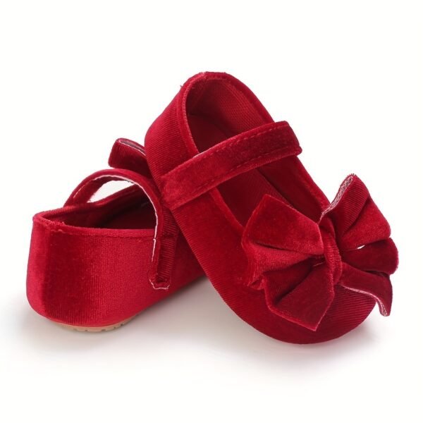 Trendy Elegant Bowknot Mary Jane Shoes For Baby Girls, Trendy Comfortable Non Slip Soft Flat Sole Shoes For Indoor Outdoor Party, Spring And Autumn - Image 7