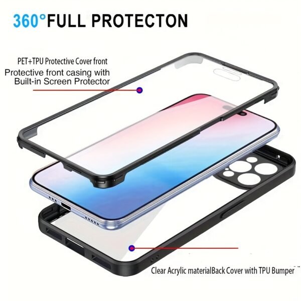 360 Full Body Front+Back Clear Case For iPhone 13 14 11 12 Pro Max XS  15 Plus Luxury Bumper Shockproof Back Cover - Image 8