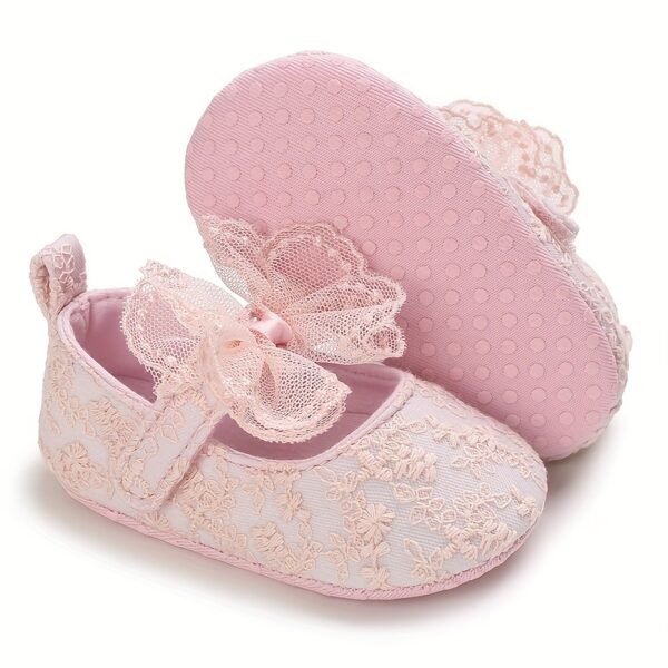 Adorable & Breathable Lace Bow Tie Mary Jane Shoes for Baby Girls - Assorted Colors! - Image 10