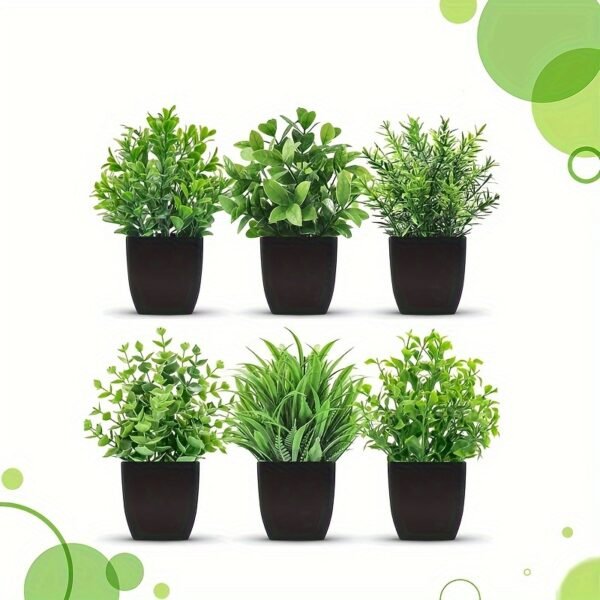 6/8 Packs Fake Plants Small Artificial Faux Potted Plants for Home Office Farmhouse Bathroom Bedroom Decor Indoor - Image 8