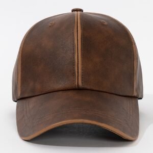 Vintage Timeless Leather Baseball Cap - Rich Solid Colors, Distressed Style - Breathable & Adjustable for Golf Sports - Stylish Dad Hats for Women & Men