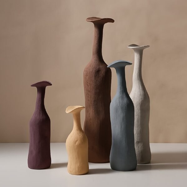 Minimalist Morandi Ceramic Vase - Chic Cylinder Ornament for Stylish Home Decor - Image 14