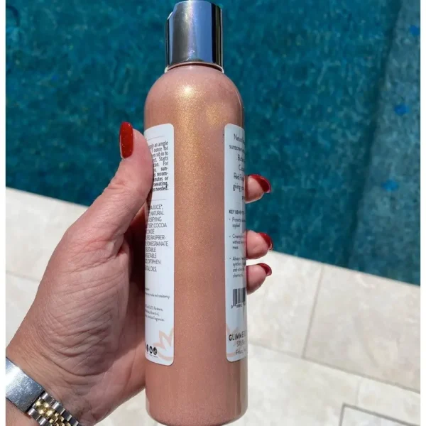 UD_Glow Organic Shimmer Sunscreen   Reef Safe SPF 40  Broad Spectrum Protection 8 oz   Vegan Cruelty Free - Image 3