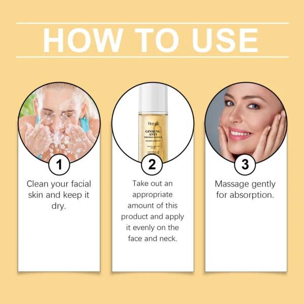 Hoygi Ginseng Firming Face Serum Tightening Skin Fade Fine Lines Smoothing Prevent Aging Anti-oxidation Moisturize Face Serum - Image 5