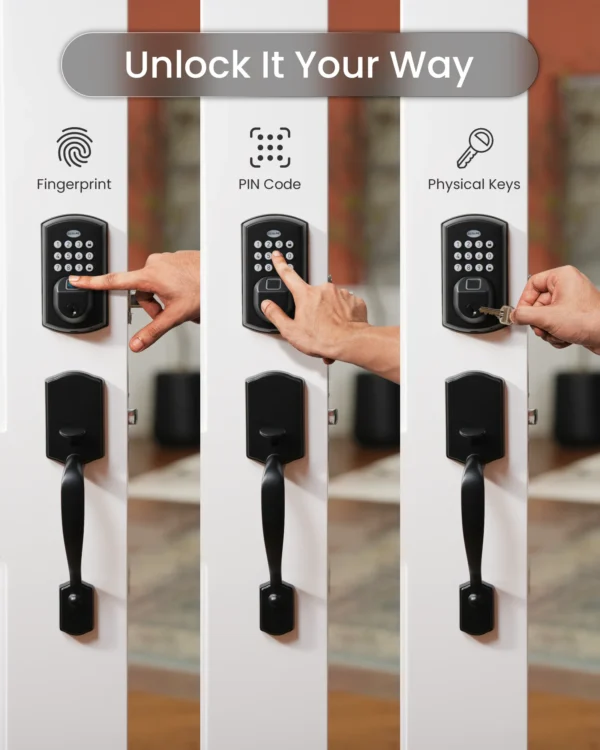 DESLOC Electronic Keypad Door Lock with Handle Set,Keyless Entry Smart Lock for Front Door,Electronic Deadbolt,12 Months Battery - Image 2
