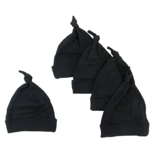 UD_Black Knotted Baby Cap (pack Of 5) 1100-black-5