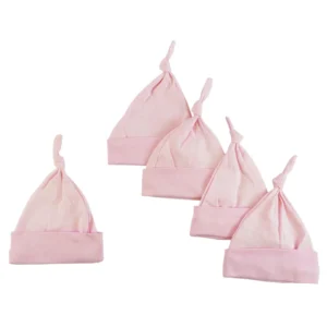 UD_Pink Knotted Baby Cap (pack Of 5) 1100-pink-5