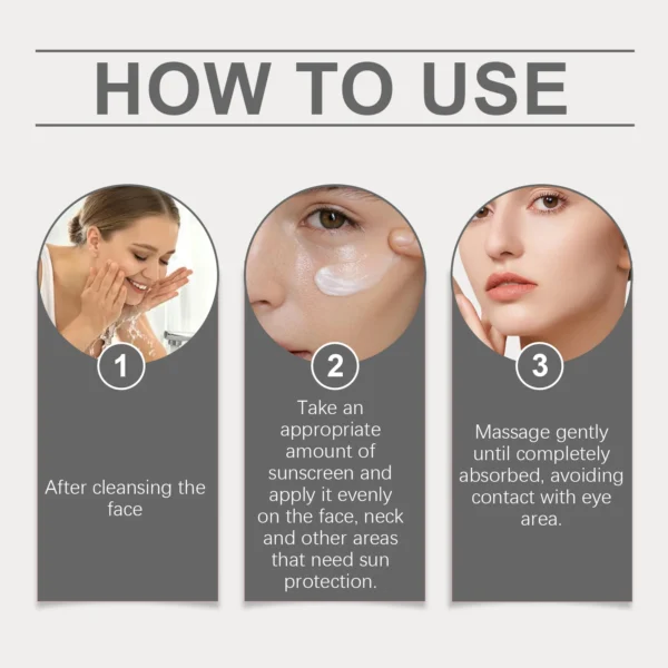 Hoygi Moisturize Sunscreen Cream Non-greasy Prevent UV Lasting Hydrating Soothing Smoothing Face Sunscreen Cream for Summer - Image 5