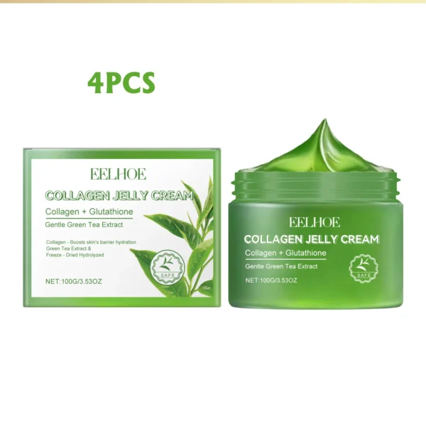 EELHOE Green Tea Collagen Jelly Cream Gentle Moisturizing Facial Soothing Dry Skin Enhance Skin Elasticity Deeply Hydrate Cream - Image 7