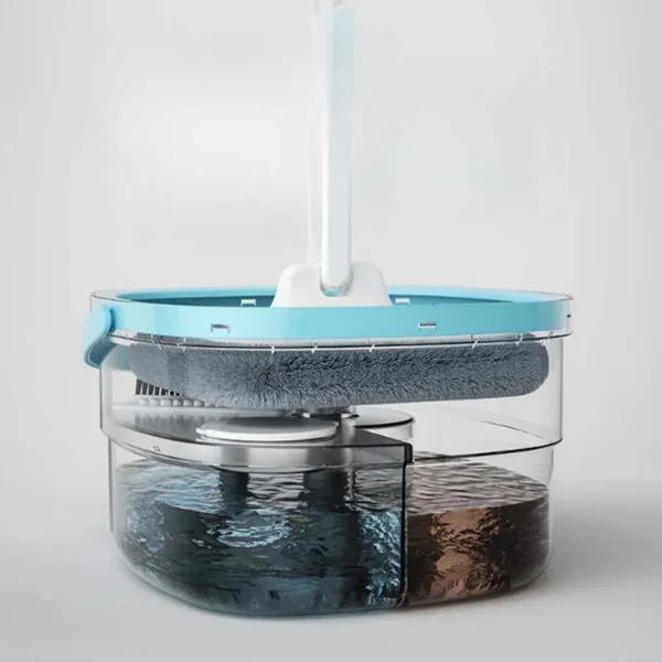 Spin Mop and Bucket Set with Dirty and Clean Water Separation System, Self-Wringing 360° Rotating Flat Mop, Hands-Free Self - Image 2