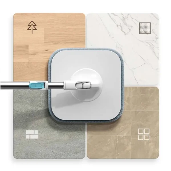 Spin Mop and Bucket Set with Dirty and Clean Water Separation System, Self-Wringing 360° Rotating Flat Mop, Hands-Free Self - Image 4