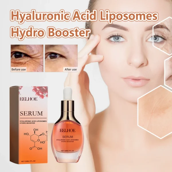 Eelhoe 30ml Hyaluronic Acid Facial Serum Reduce Wrinkles Crow'S Feet Improve Dullness Pore Shrink Skin Moisturizing Face Serum