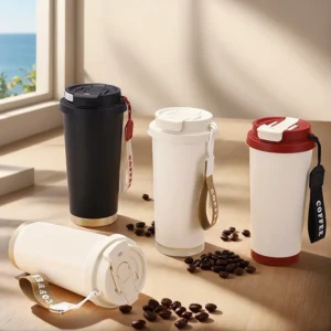 1PCS 17oz Insulated Stainless Steel Tumbler | Vacuum Sealed Travel Coffee Mug | Reusable Thermal Cup With Lid & Paracord Handle|