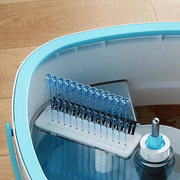 Spin Mop and Bucket Set with Dirty and Clean Water Separation System, Self-Wringing 360° Rotating Flat Mop, Hands-Free Self - Image 6