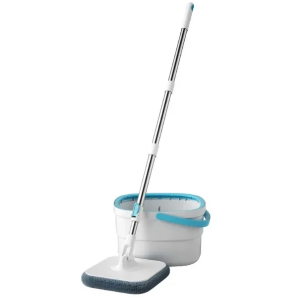 Spin Mop and Bucket Set with Dirty and Clean Water Separation System, Self-Wringing 360° Rotating Flat Mop, Hands-Free Self - Image 5