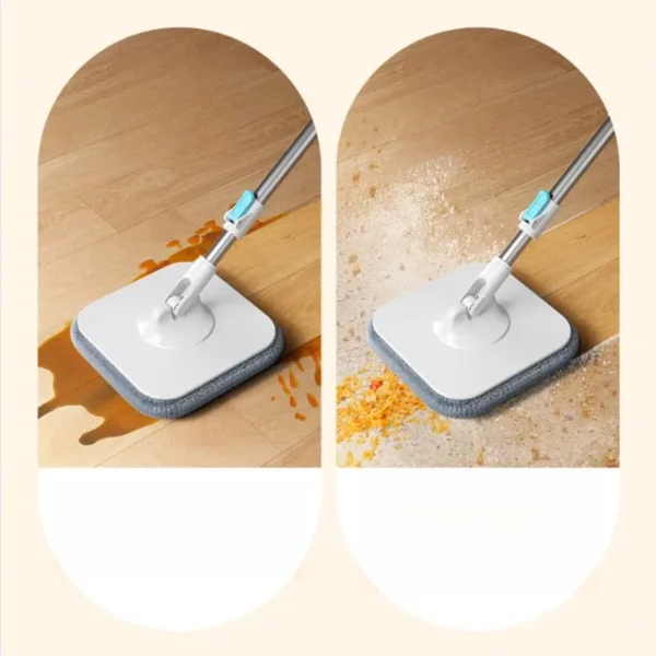 Spin Mop and Bucket Set with Dirty and Clean Water Separation System, Self-Wringing 360° Rotating Flat Mop, Hands-Free Self - Image 3