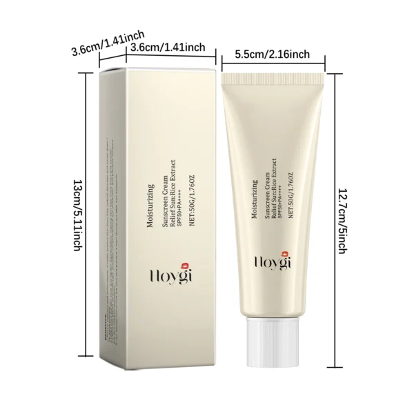 Hoygi Moisturize Sunscreen Cream Non-greasy Prevent UV Lasting Hydrating Soothing Smoothing Face Sunscreen Cream for Summer - Image 6