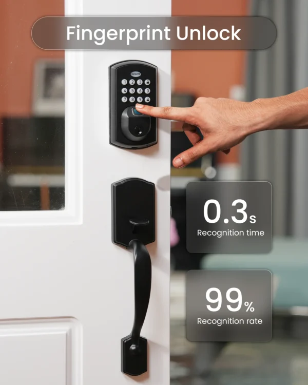 DESLOC Electronic Keypad Door Lock with Handle Set,Keyless Entry Smart Lock for Front Door,Electronic Deadbolt,12 Months Battery - Image 3