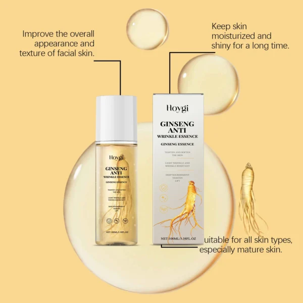Hoygi Ginseng Firming Face Serum Tightening Skin Fade Fine Lines Smoothing Prevent Aging Anti-oxidation Moisturize Face Serum - Image 3