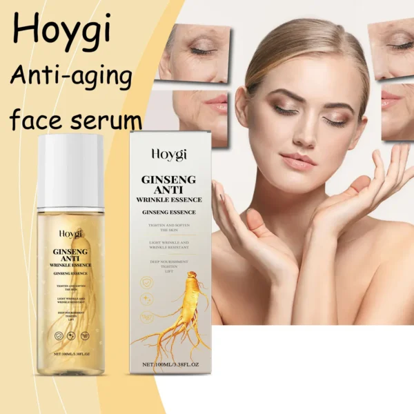Hoygi Ginseng Firming Face Serum Tightening Skin Fade Fine Lines Smoothing Prevent Aging Anti-oxidation Moisturize Face Serum