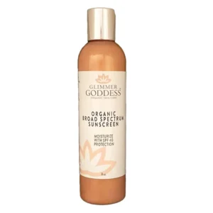 UD_Glow Organic Shimmer Sunscreen   Reef Safe SPF 40  Broad Spectrum Protection 8 oz   Vegan Cruelty Free