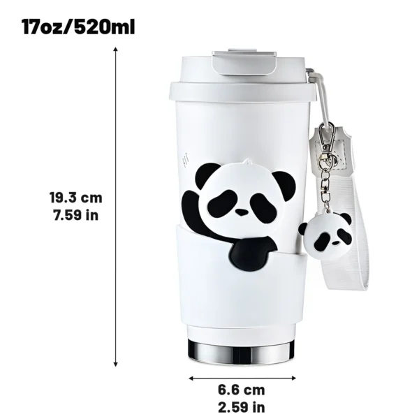 17oz Insulated Stainless Steel Tumbler | Vacuum Sealed Travel Coffee Mug | Reusable Thermal Cup With Lid & Paracord Handle| Leak - Image 2