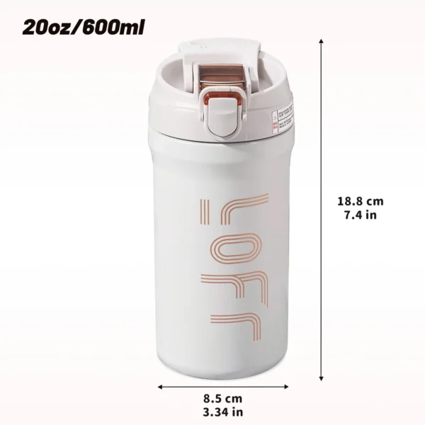 20oz Insulated Stainless Steel Tumbler | Vacuum Sealed Travel Coffee Mug | Reusable Thermal Cup With Lid & Paracord Handle| Leak - Image 2