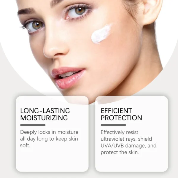 Hoygi Moisturize Sunscreen Cream Non-greasy Prevent UV Lasting Hydrating Soothing Smoothing Face Sunscreen Cream for Summer - Image 2