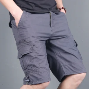 Hot Sale Outdoor Hiking Cotton Oversize Cargo Shorts Men Streetwear Casual Straight Multi Pocket Cargo Pants Shorts Men