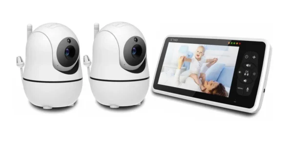 5'' 720P HD Smart Baby Monitor with Two Cameras Baby Phone Pan Tilt Baby Camera with Video Monitor Two Cameras SM50(1+2) - Image 4
