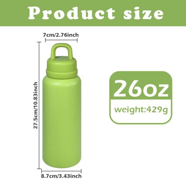 26oz Double-Walled Stainless Steel Tumbler US Warehouse Leak-Proof One-Touch Opening for Outdoor Camping Thermal Water Bottle - Image 2