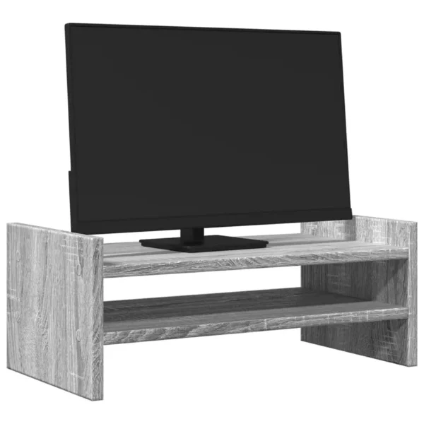 W2B VidaXL Sonoma Grey 19.7x10.6x7.9'' Engineered Wood Laptop Stand Monitor Stand - Image 2