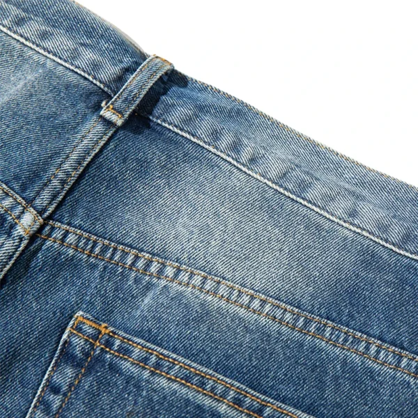 High Quality Summer Blue Raw Edges Hem Denim Shorts Men Jean Shorts Casual Clean Fit Baggy Jorts - Image 6
