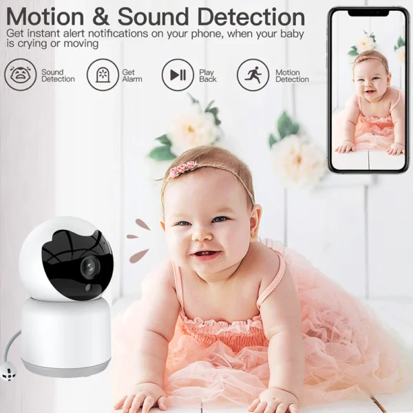 Tuya Smart Baby Monitor Camera 1080P Temperature Humidity Play Lullaby Remotely Two Way Audio Babies Nanny Video Camera - Image 2