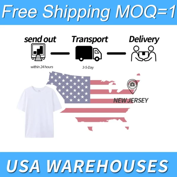 Freeshipping US Warehouse Streetwear Custom DTF Print 100% Cotton 180g Black Round Neck Wholesale Men's Tshirts - Image 6