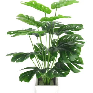 Artificial Plants Green Palm Leaves Monstera Home Garden Living Room Bedroom Balcony Decoration Tropical Plastic Fake Plant Long
