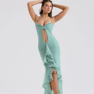 Hollow Out Split Sexy Dress Women Irregular Elegant Evening Party Long Dresses Backless Bodycon Summer Dress Vestidos 3056