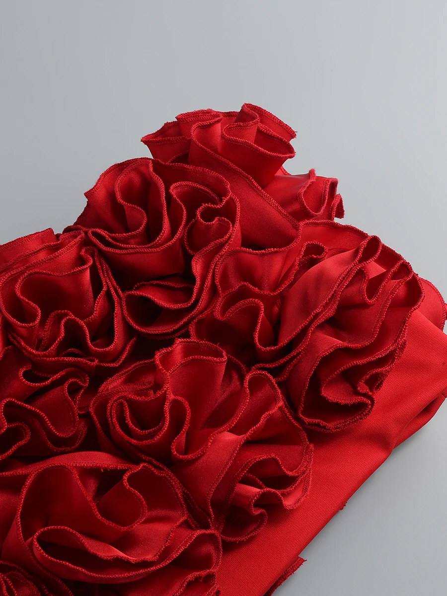 SS2367 Hot Fashion Summer Sleeveless Two Pieces Set Sexy Tops Matching Flowers Mini Skirt Women Two Pieceset - Image 6