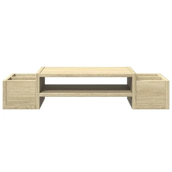 VidaXL W2B Sonoma Oak Monitor Stand with Storage 27.6x10.6x5.9'' Engineered Wood Laptop Stand - Image 3