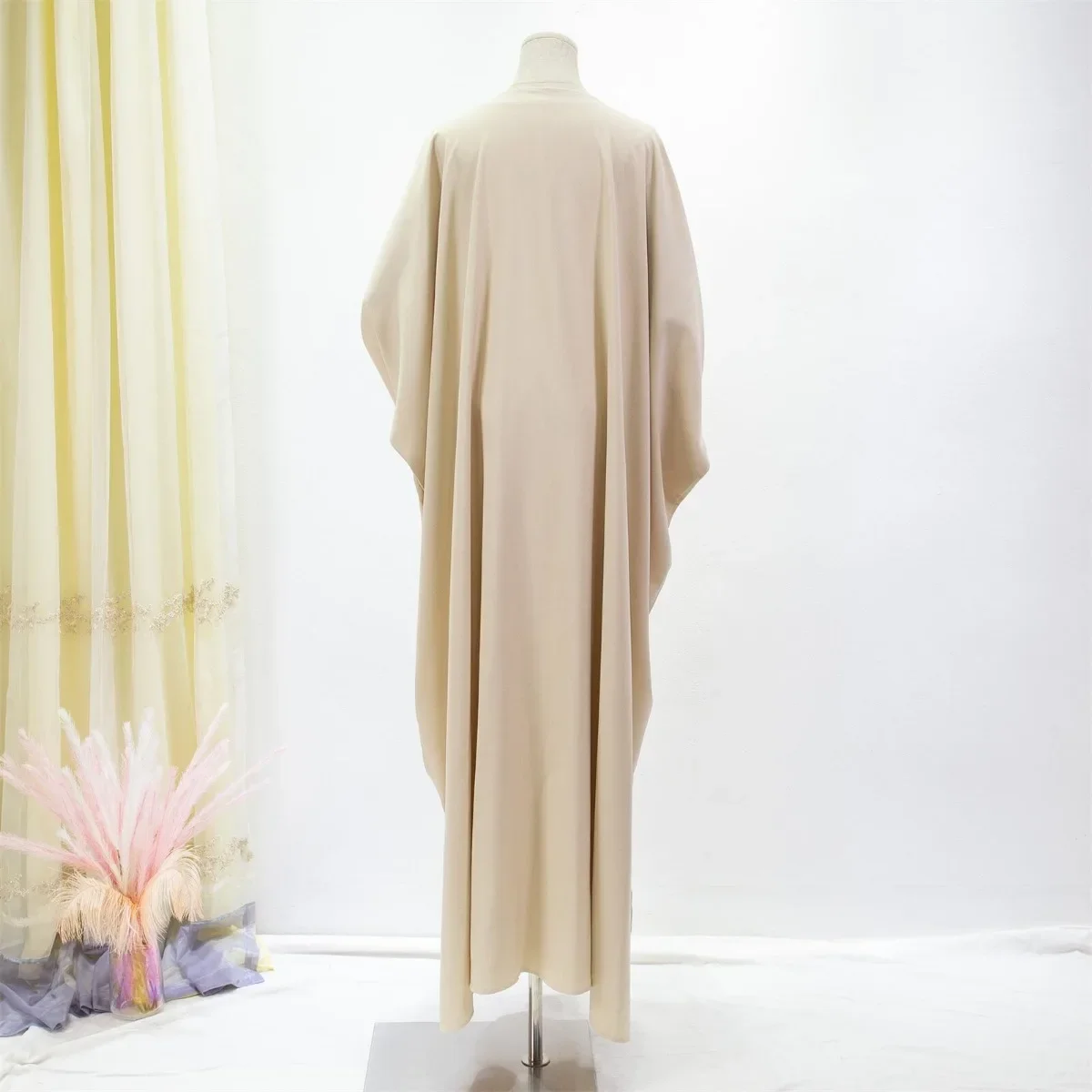 Open Front Abaya Muslim Kaftan Solid Long Sleeve Loose Maxi Length Dress Women Jilbabs Islamic Clothing Dubai Robe Caftan - Image 3