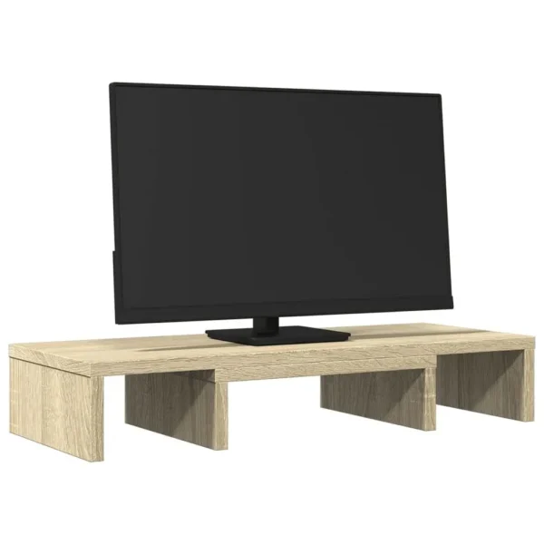 W2B VidaXL Sonoma Oak 23.6x9.4x4.1'' Adjustable Monitor Stand Engineered Wood Laptop Stand - Image 2