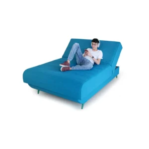 HMS Turquoise Platform Bed Full Adjustable Upholstered Polyester No Bed Frame Mattress Tufted Style Storage for Apartments