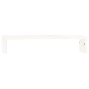 W2B VidaXL Solid Wood Pine Monitor Stand White 19.7x10.6x3.9" Durable Laptop Stand