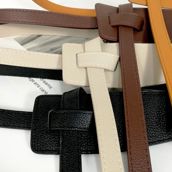 Designer Belts For Women High Quality Knot Soft Pu Leather Long Waistband Female Waist Wide Coat Corset Belt Cummerbunds - Image 6