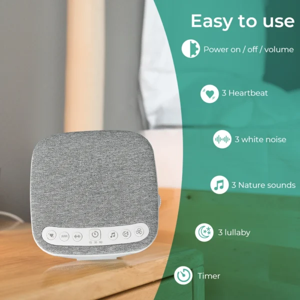 Portable White Noise Machine & Heartbeat Sound Therapy for Baby Sleep Relaxation Consumer Electronics - Image 4