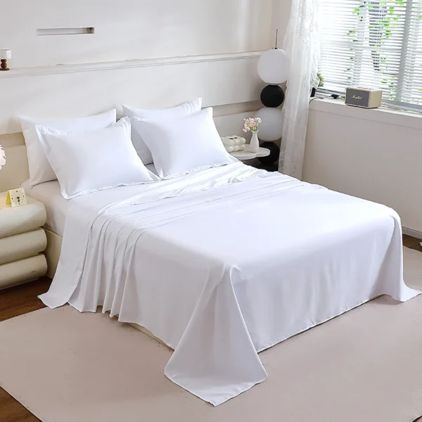 Premium 7-Piece King Bedding Set Durable Polyester Includes Mattress Topper Pillowcases Flat Sheet for Relaxation Simple - Image 3