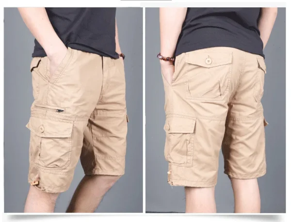 Hot Sale Outdoor Hiking Cotton Oversize Cargo Shorts Men Streetwear Casual Straight Multi Pocket Cargo Pants Shorts Men - Image 5