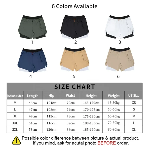Custom Logo Squat Fitness Shorts With Zipper Pocket Wholesale High Quality Male Sublimation 2 in 1 Workout Gym Shorts Men - Image 6