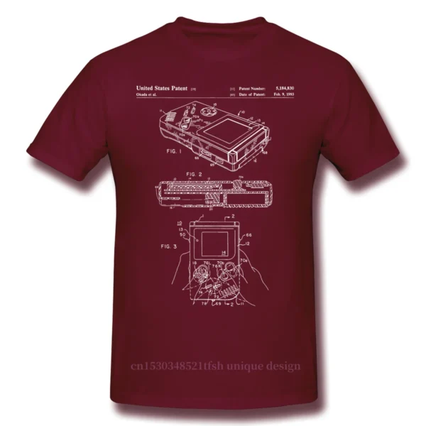 Game Boy Patent Gameboy T-Shirt Men Top Quality  Short Summer Sleeve Russian Games Online Casual Shirt Loose - Image 11