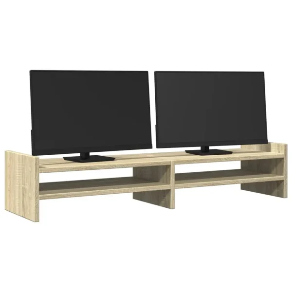 W2B VidaXL Sonoma Oak 39.4x10.6x7.9' Monitor Stand Engineered Wood Laptop Stand - Image 2